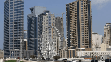 Buildings near Al Qasba area in Sharjah. There were real estate sales in 96 areas of the emirate in July.