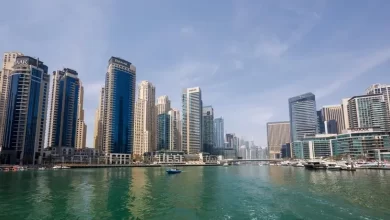 A boat passes in front of skyscrapers at Dubai Marina on April 9, 2022 in Dubai, United Arab Emirates. (Photo by Laszlo Szirtesi:Getty Images) Source: Zawya.com