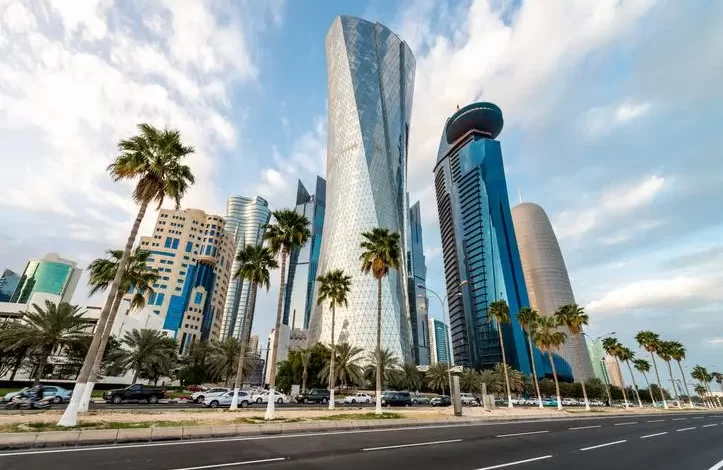 Image used for illustrative purpose. Futuristic Skyscrapers and Office Buildings, Hotels at the famous corniche urban road and promenade in the capital city of Doha, Qatar, Middle East. Source: Zawya.com