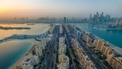 The Sun rises over the city at The Palm Jumeirah on April 10, 2022 in Dubai, United Arab Emirates. (Photo by Laszlo Szirtesi:Getty Images) Source: Zawya.com