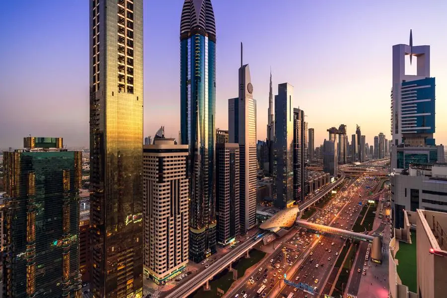 High angle views of urban skyline and skyscrapers at sunset in Dubai UAE. Getty Images Getty Images/Getty Images Source: Zawya.com