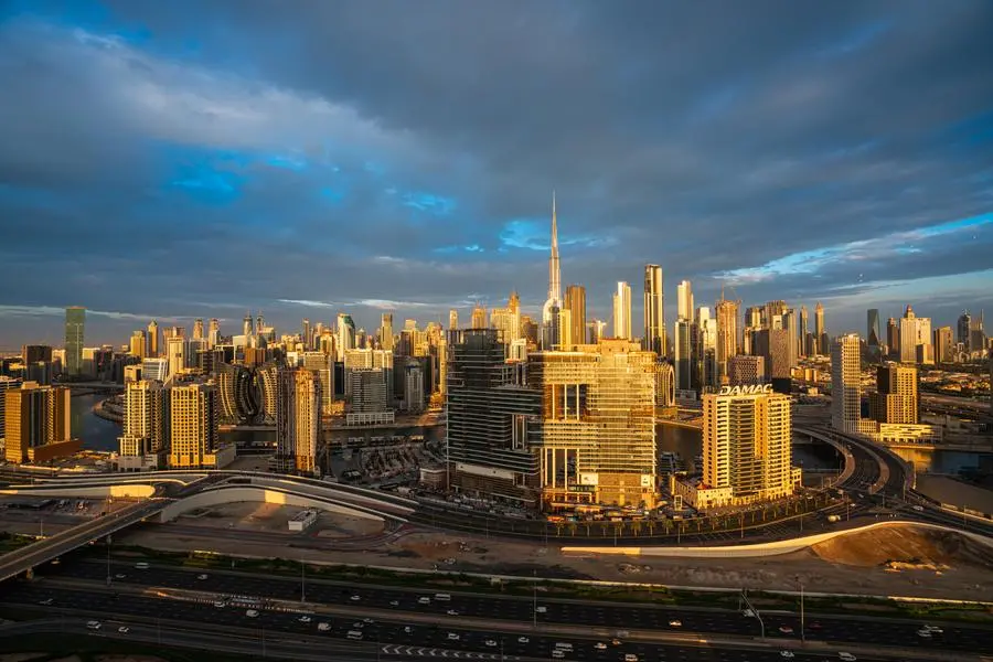 DUBAI,UAE - January 15: An Aerial View of the Dubai Downtown taken at Sunrise on 15.01.2022 in Dubai, United Arab Emirates. Getty Images/Images Source: Zawya.com