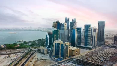 View of Doha Westbay area from above. This area is the center of business in Qatar. High skyscrapers are settled here. Getty Images