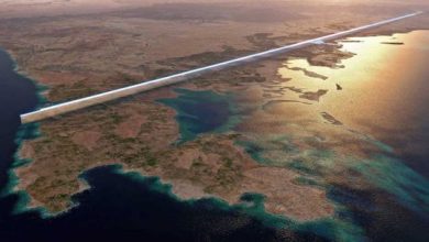 The design for the 500-metre tall parallel structures, known collectively as The Line, in the heart of the Red Sea megacity Neom.