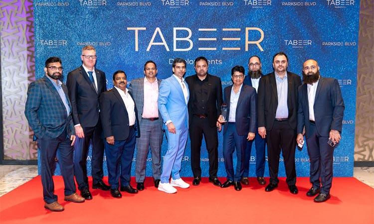 Top officials of Tabeer Developments during the announcement in Dubai.