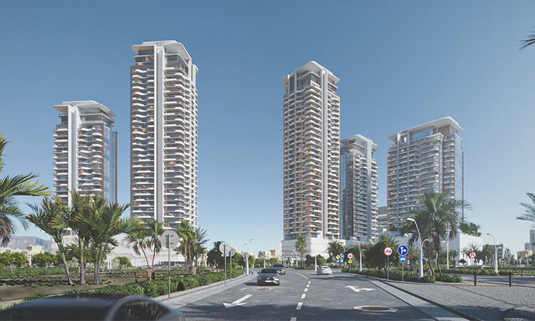 A design of the new building in the Jumeirah Village Circle in Dubai.